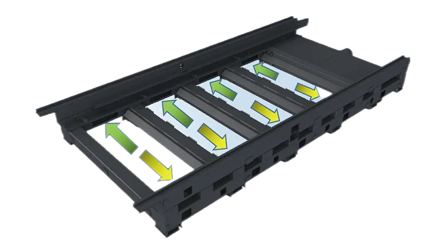 Double-sided partition dust removal